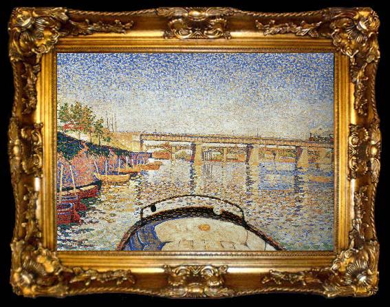 framed  Paul Signac stern of the boat opus, ta009-2